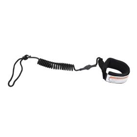 Stand Up Paddle Board 5mm Coiled Spring Leg Foot Rope Surfing Leash for Surfboard (black)