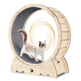 Cat Exercise Wheel for Indoor Cats, Cat Running Wheel with Carpeted Runway, Cat Sport Treadmill Wheel for Kitty's Longer Life