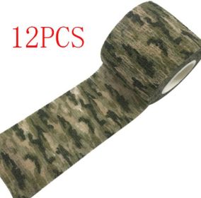 Camouflage Non-woven Elastic Bandage (Self-adhesive) (Option: 5style-5cm-12PCS)