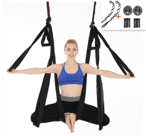 Anti Gravity Yoga Hammock (Option: Black with Hangers straps)