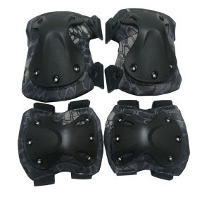 Elbows and Knees Gear Pads (Option: Black python pattern)