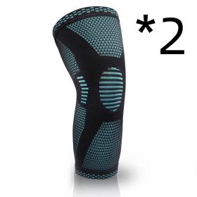 Sports Knee Pads Knitted Sports Knee Pads (Option: 2pcs Green-L)