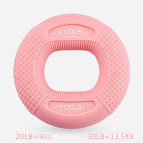 40-80LB Strength Hand Grip Ring; Muscle Power Training Silicone Ring; Fitness Body Building Carpal Expander Training Finger Ring (Color: Pink-20-30BL)