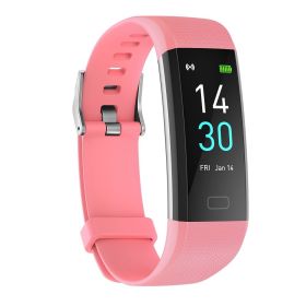 S5 Fitness Tracker Smart Watch Sports Watch Bracelet blood pressure fitness heart rate meter step temperature waterproof sports bracelet (Colour: Pink)