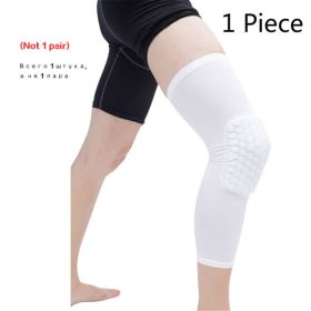 Basketball Knee Pads Protector Compression Sleeve Honeycomb Foam Brace Anti-collision Kneepad Fitness Gear Volleyball Support (Color: White, size: L)