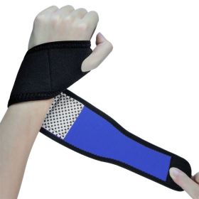 Protective Hand Wrist Bandages Wraps for Fitness Office Pain Relief (Color: Black & Blue, Type: Sports Protective Gear)