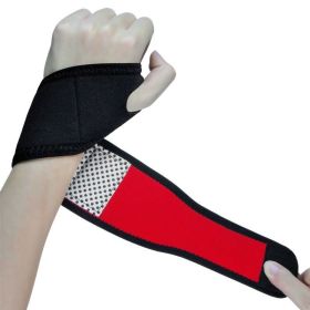 Protective Hand Wrist Bandages Wraps for Fitness Office Pain Relief (Color: Black & Red, Type: Sports Protective Gear)