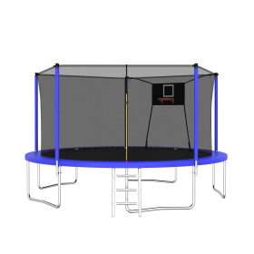 14FT Trampoline Set with Swing,Sports Fitness Trampolines with Enclosure Net, Recreational Trampolines for Outdoor Indoor (Color: as Pic)