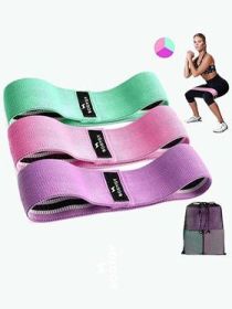 Resistance Band Elastic Hip Circle Fitness Squat Resistance Buttocks Circle Yoga (Size-Quantity: Set-Q1, Color: Booty)