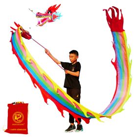 Lightweight Dragon Poi with 3D Dragon Head & Swing Rope Combo for Kids and Beginners (Color: Rainbow Dragon, size: 9.8 FT)