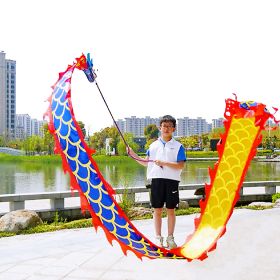 Lightweight Dragon Poi with 3D Dragon Head & Swing Rope Combo for Kids and Beginners (Color: Golden Blue, size: 9.8 FT)