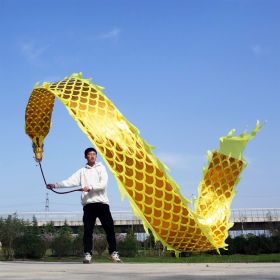 Lightweight Dragon Poi with 3D Dragon Head & Swing Rope Combo for Kids and Beginners (Color: Golden Yellow, size: 19.6 FT)