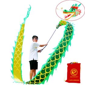 Lightweight Dragon Poi with 3D Dragon Head & Swing Rope Combo for Kids and Beginners (Color: Golden Green, size: 16.4 FT)