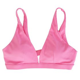 1Pc/3Pcs Women Deep V-Neck Sports Bras U-Shaped Back Sport Bras Padded Strappy Crop Open Back Low Impact Bras Sexy Fitness Tank Tops with Removable Pa (Color: 2PcPink+1PcWhite, size: M)