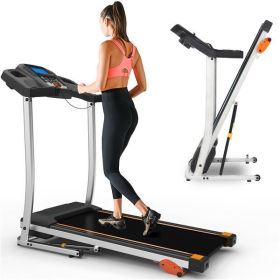 Folding Treadmill 2.5HP 12KM/H, Foldable Home Fitness Equipment with LCD for Walking & Running, Cardio Exercise Machine, 4 Incline Levels (Color: as picture)