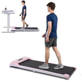 2 in 1 Under Desk Electric Treadmill 2.5HP, with Bluetooth APP and speaker, Remote Control, Display (Color: as picture)