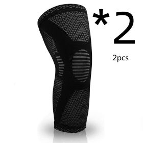 Sports Knee Pads Knitted Sports Knee Pads (Option: 2pcs Black2pcs-S)